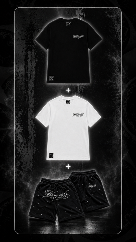 3set  black t-shirt +white t-shirt +half pants